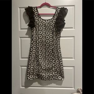 Black Mini dress daisy lace